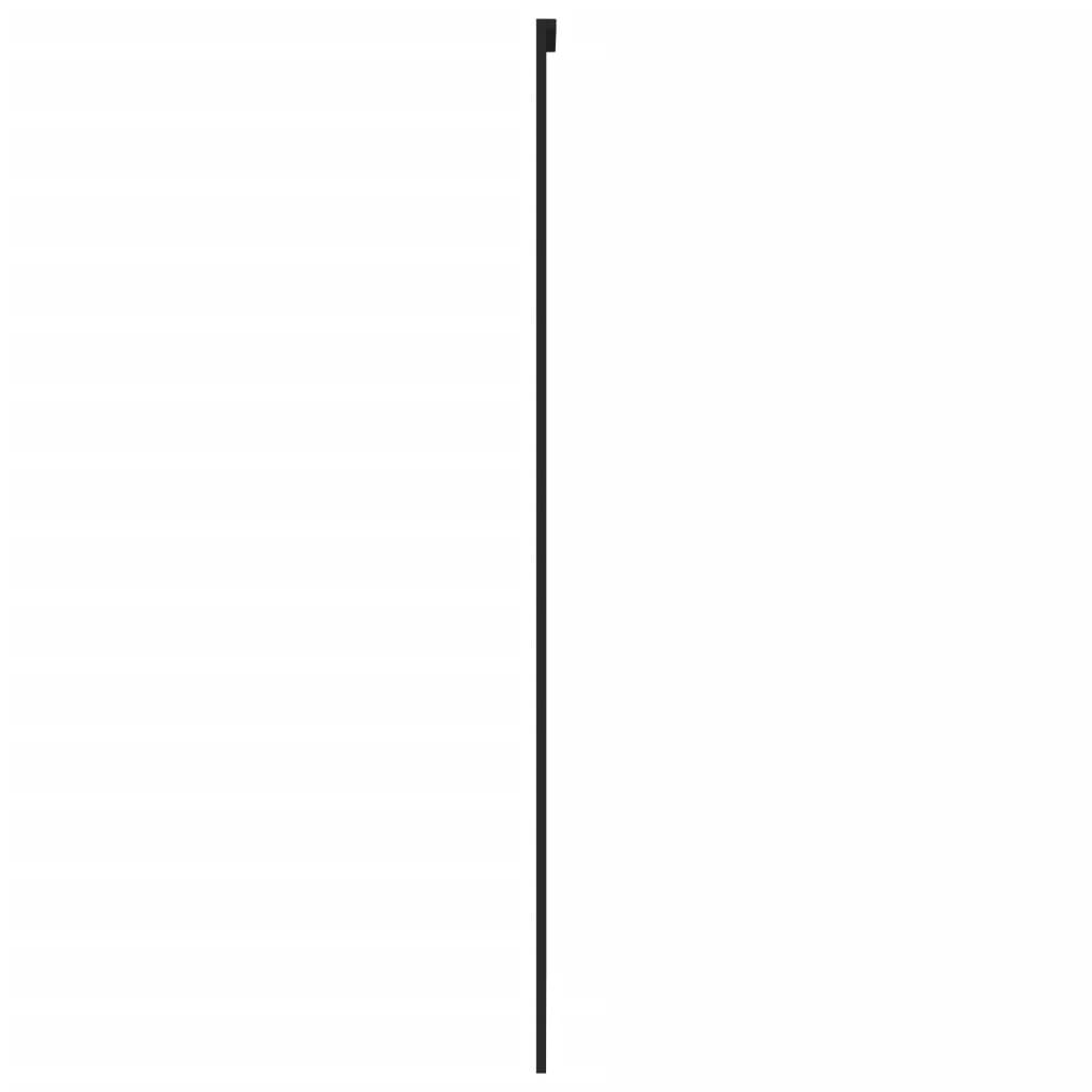 Schuifdeur 76x205 cm gehard glas en aluminium zwart 76 x 205 cm Donker transparant