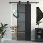 Schuifdeur 76x205 cm gehard glas aluminium zwart