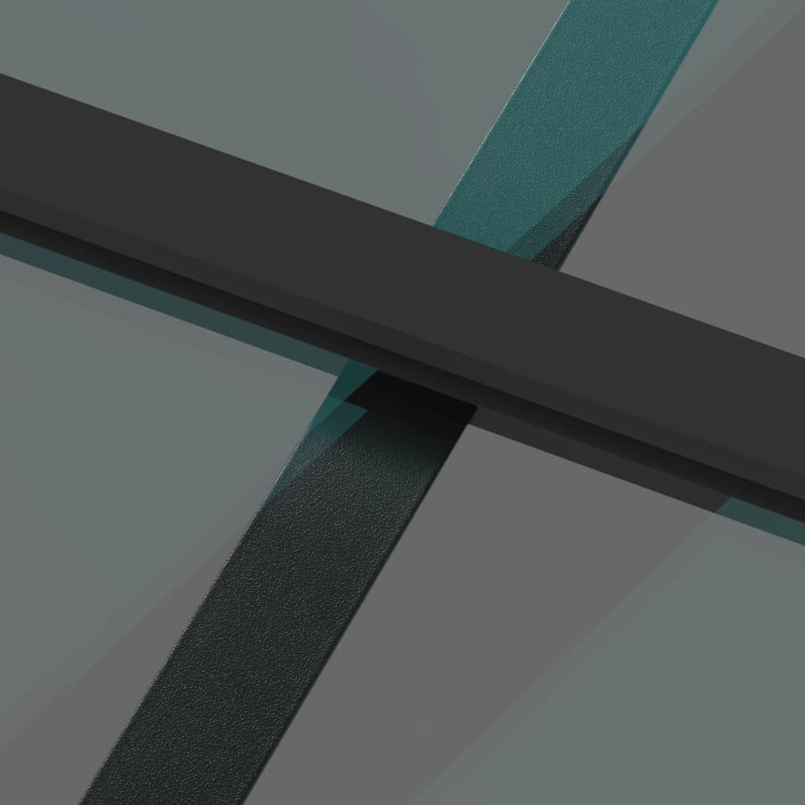 Schuifdeur 90x205 cm gehard glas en aluminium zwart 90 x 205 cm Donker transparant