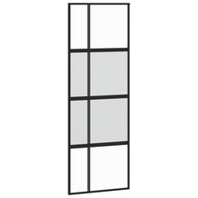 Schuifdeur 76x205 cm gehard glas en aluminium zwart 1 76 x 205 cm Zwart