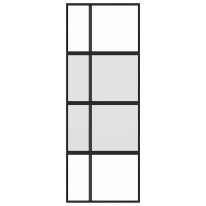 Schuifdeur 76x205 cm gehard glas en aluminium zwart 1 76 x 205 cm Zwart