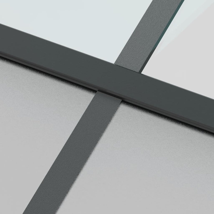 Schuifdeur 90x205 cm gehard glas en aluminium zwart 1 90 x 205 cm Zwart