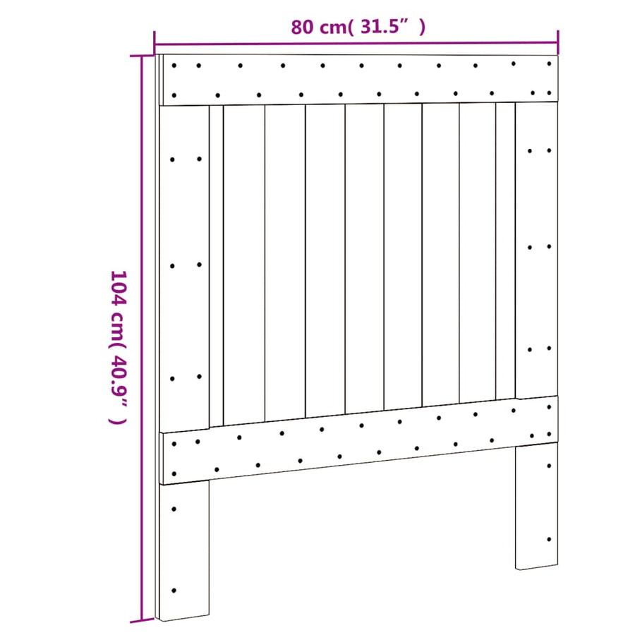 Hoofdbord 80X104 Cm Massief Grenenhout