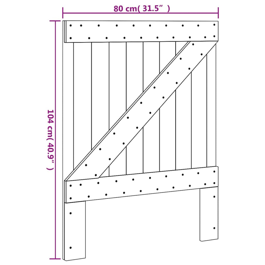 Hoofdbord 80X104 Cm Massief Grenenhout