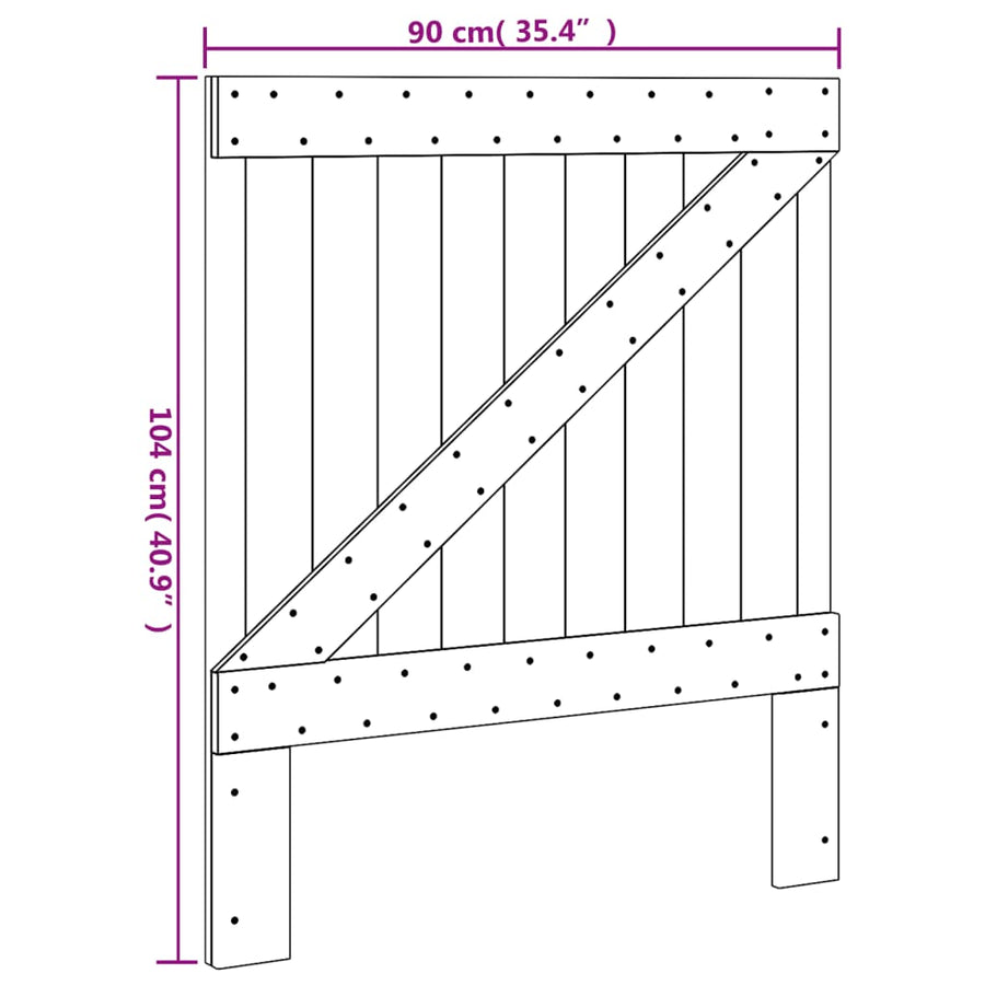 Hoofdbord 90X104 Cm Massief Grenenhout