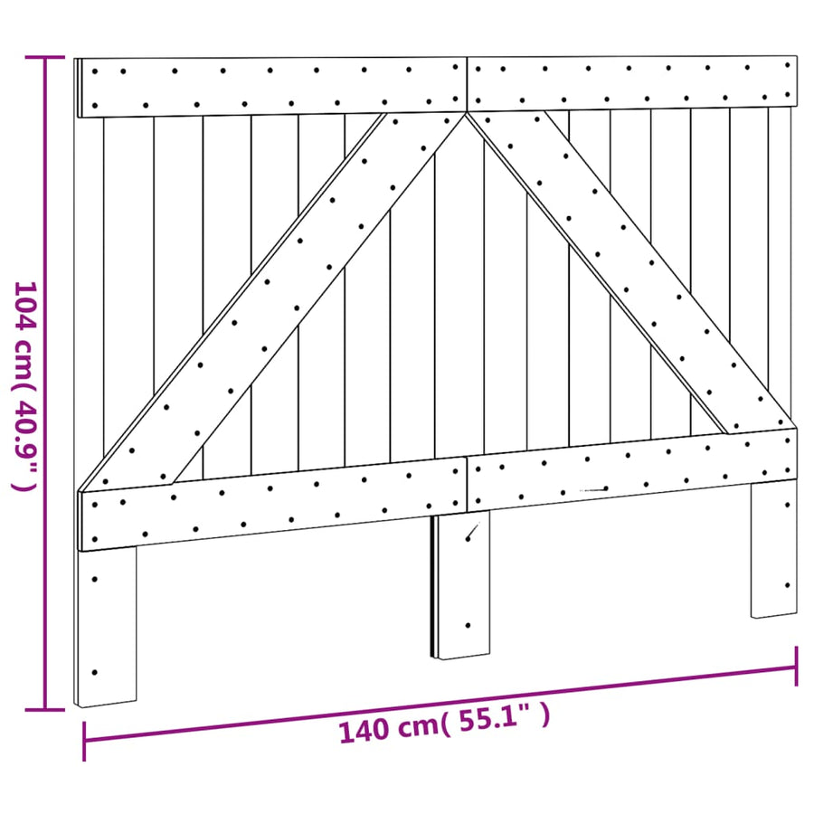 Hoofdbord 140X104 Cm Massief Grenenhout