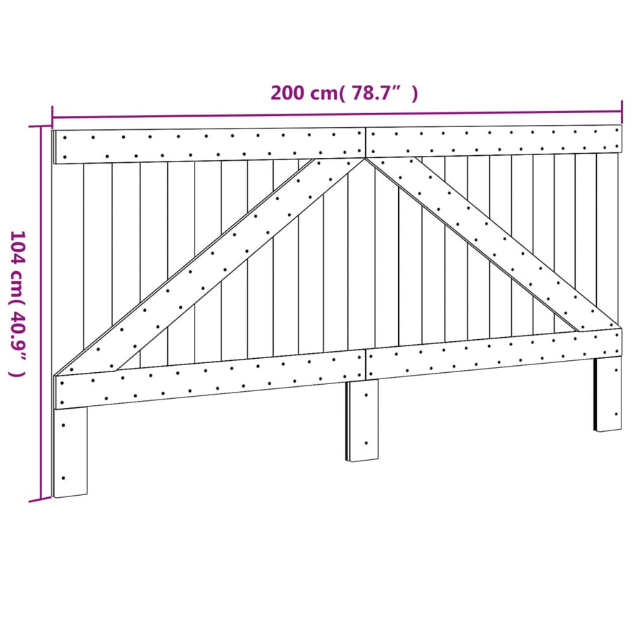 Hoofdbord 200X104 Cm Massief Grenenhout