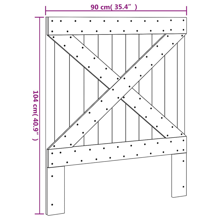 Hoofdbord 90X104 Cm Massief Grenenhout