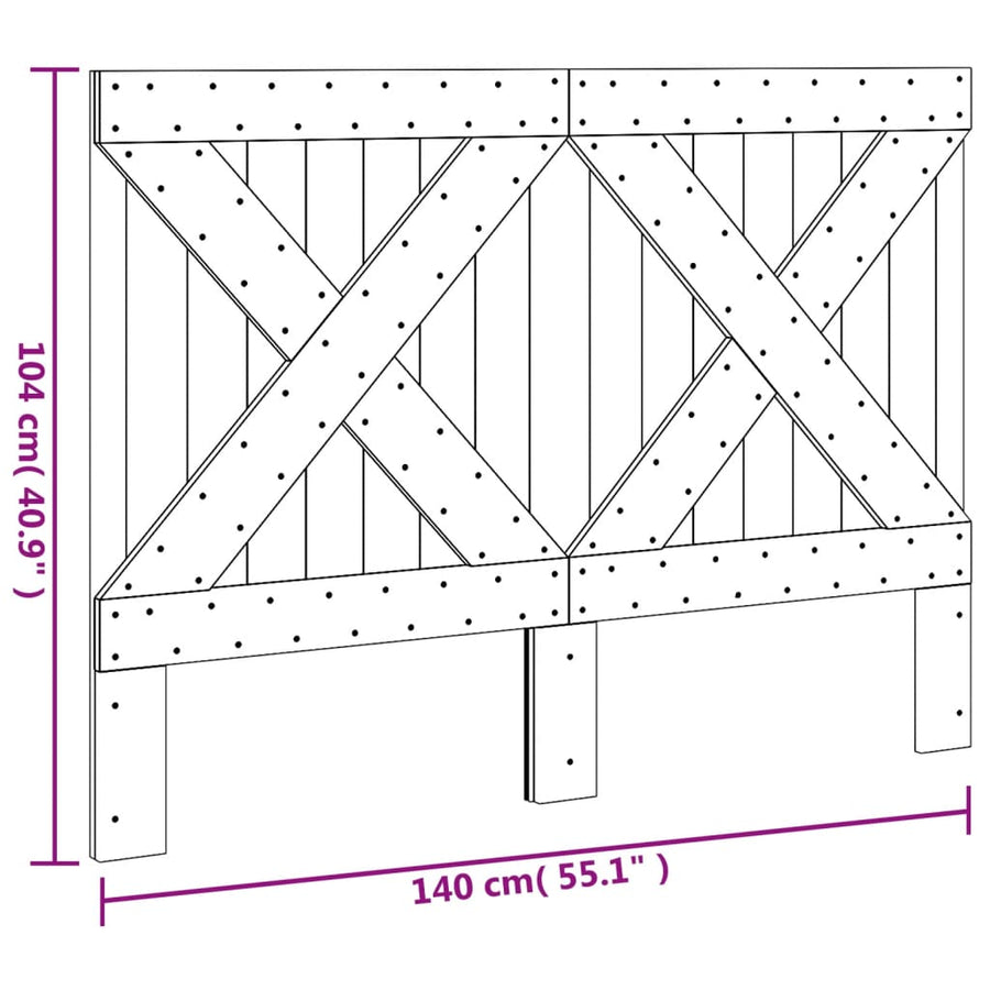 Hoofdbord 140X104 Cm Massief Grenenhout