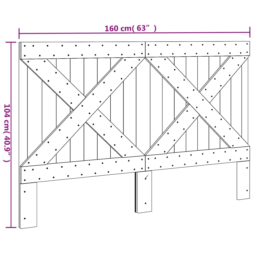 Hoofdbord 160X104 Cm Massief Grenenhout