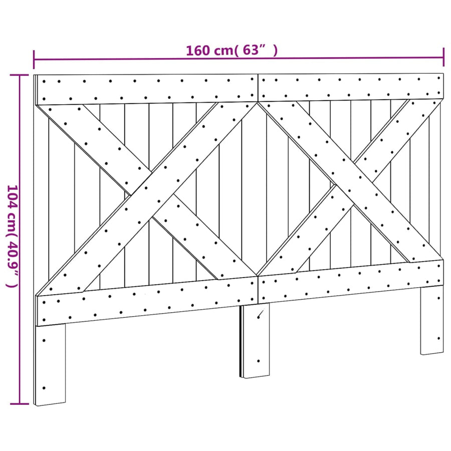 Hoofdbord 160X104 Cm Massief Grenenhout