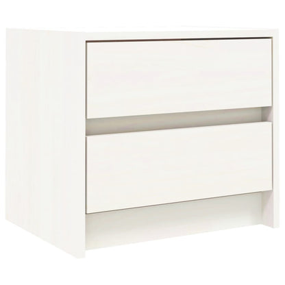 Nachtkastje 40X31X35,5 Cm Massief Grenenhout Wit
