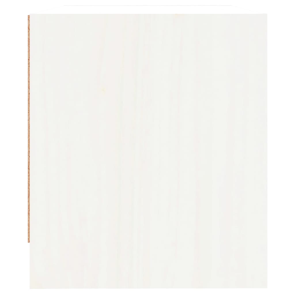 Nachtkastje 40X31X35,5 Cm Massief Grenenhout Wit