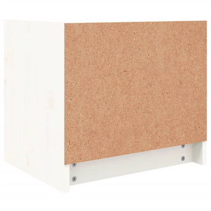 Nachtkastje 40X31X35,5 Cm Massief Grenenhout Wit