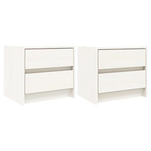 Nachtkastjes 2 St 40X31X35,5 Cm Massief Grenenhout Wit