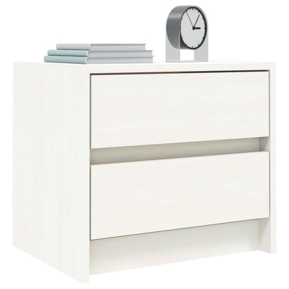 Nachtkastjes 2 St 40X31X35,5 Cm Massief Grenenhout Wit