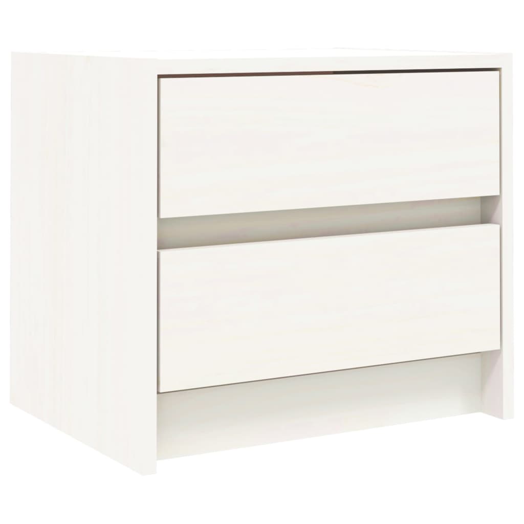 Nachtkastjes 2 St 40X31X35,5 Cm Massief Grenenhout Wit