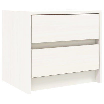 Nachtkastjes 2 St 40X31X35,5 Cm Massief Grenenhout Wit