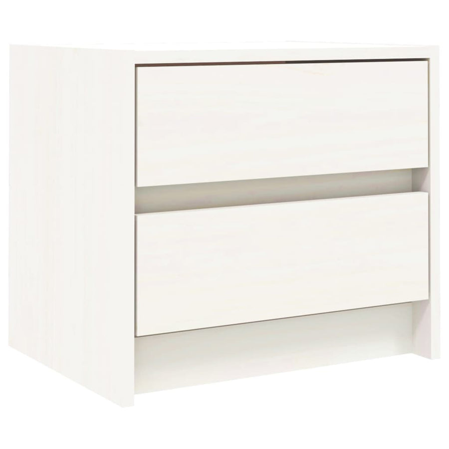 Nachtkastjes 2 St 40X31X35,5 Cm Massief Grenenhout Wit