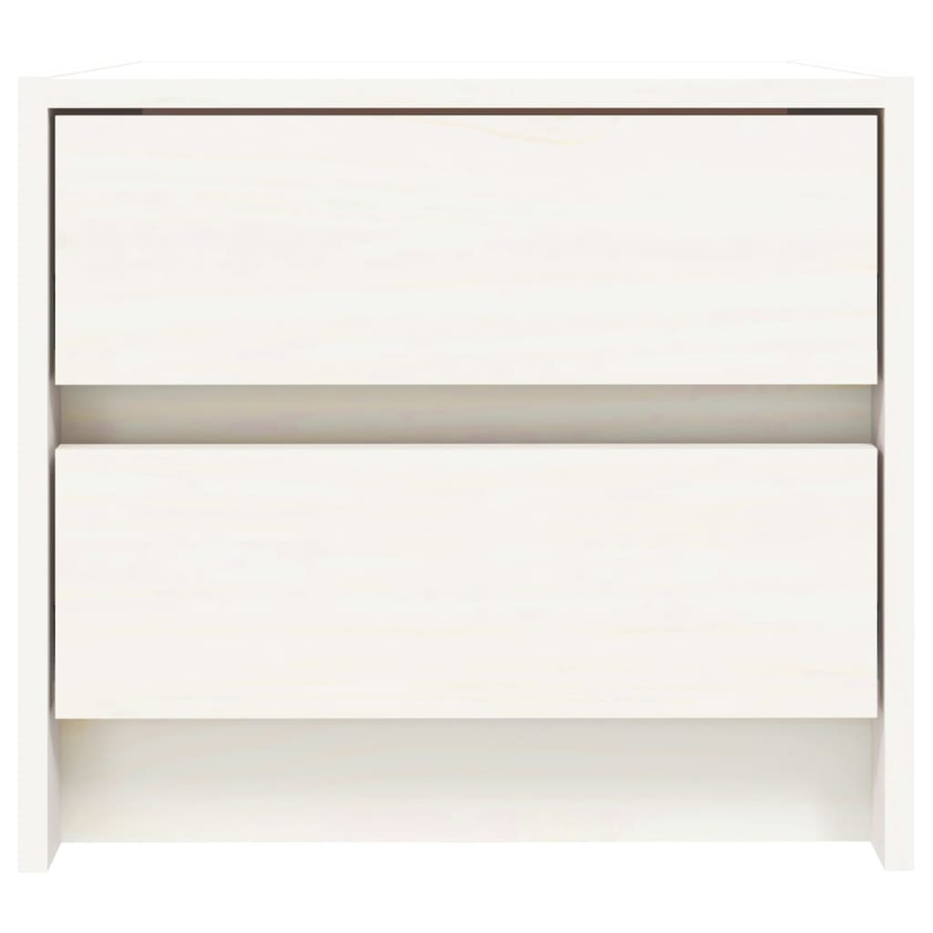 Nachtkastjes 2 St 40X31X35,5 Cm Massief Grenenhout Wit