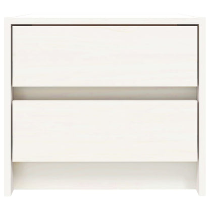 Nachtkastjes 2 St 40X31X35,5 Cm Massief Grenenhout Wit