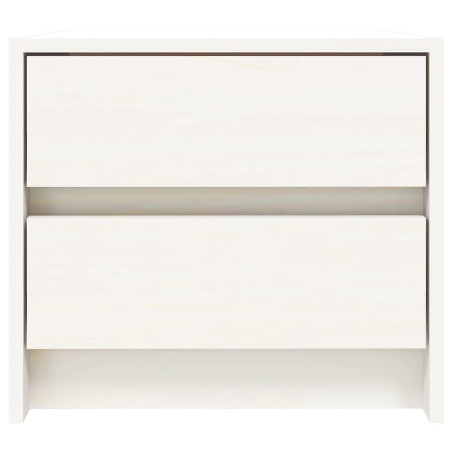 Nachtkastjes 2 St 40X31X35,5 Cm Massief Grenenhout Wit