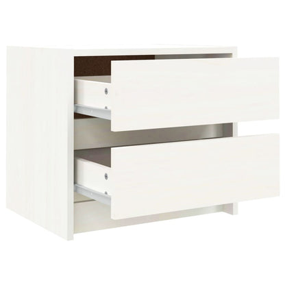 Nachtkastjes 2 St 40X31X35,5 Cm Massief Grenenhout Wit