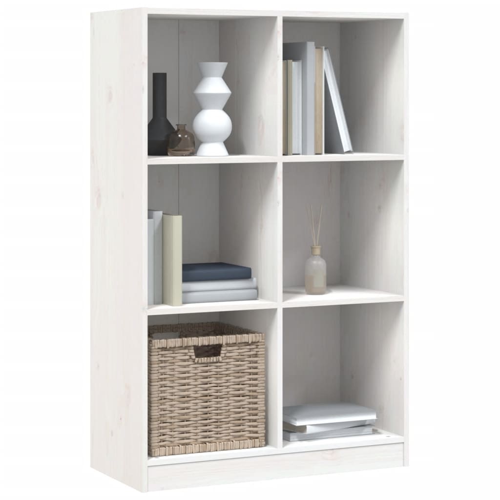 Boekenkast 70X33X110 Massief Grenenhout Wit
