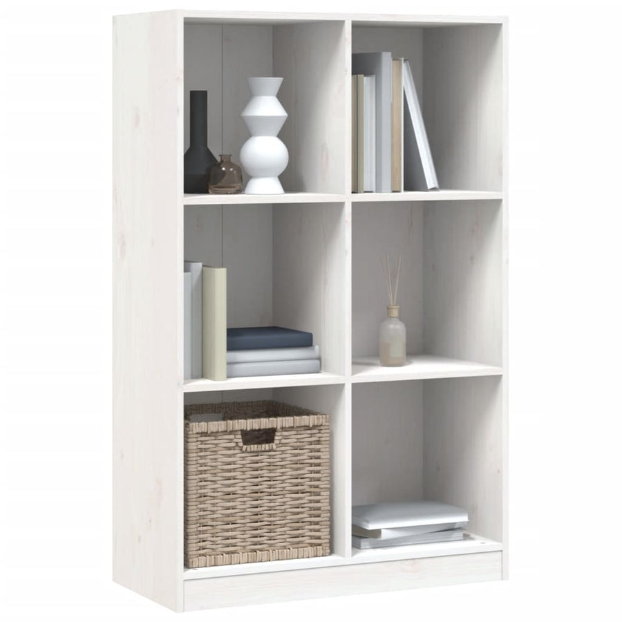 Boekenkast 70X33X110 Massief Grenenhout Wit