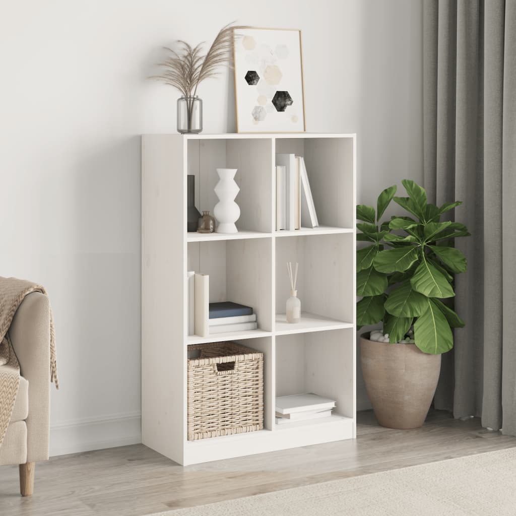 Boekenkast 70X33X110 Massief Grenenhout Wit