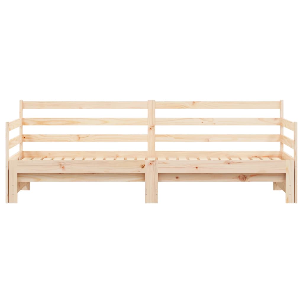 Slaapbank Met Onderschuifbed Massief Grenenhout 90 x 200 cm Naturel
