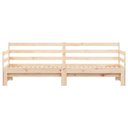 Slaapbank Met Onderschuifbed Massief Grenenhout 90 x 200 cm Naturel