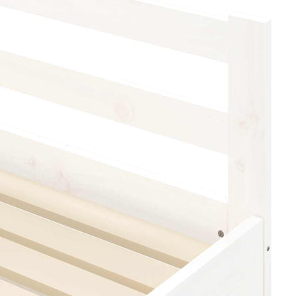 Slaapbank met onderschuifbed 90x200 cm massief grenenhout wit