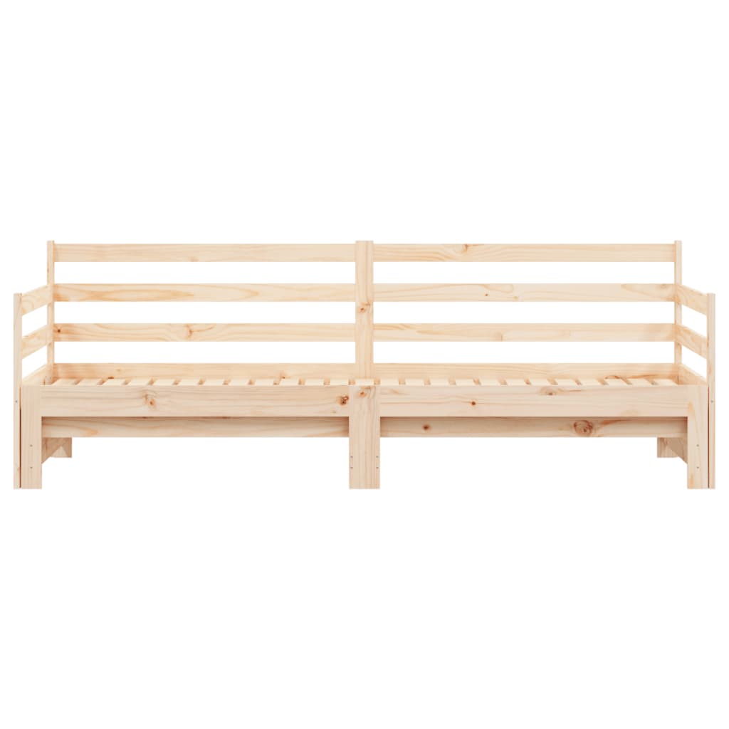 Slaapbank Met Onderschuifbed 90X190 Cm Massief Grenenhout 80 x 200 cm Naturel