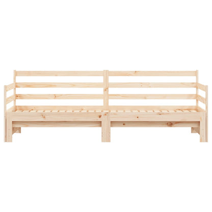 Slaapbank Met Onderschuifbed 90X190 Cm Massief Grenenhout 80 x 200 cm Naturel