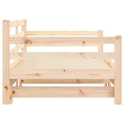 Slaapbank Met Onderschuifbed 90X190 Cm Massief Grenenhout 80 x 200 cm Naturel