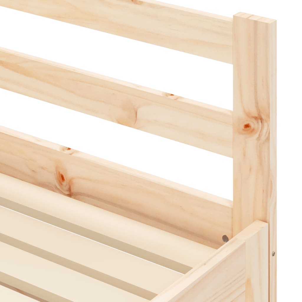 Slaapbank Met Onderschuifbed 90X190 Cm Massief Grenenhout 80 x 200 cm Naturel