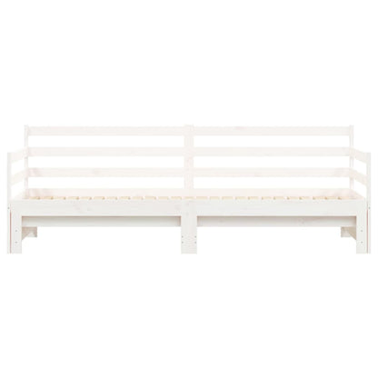 Slaapbank Met Onderschuifbed Massief Grenenhout 90 x 190 cm Wit