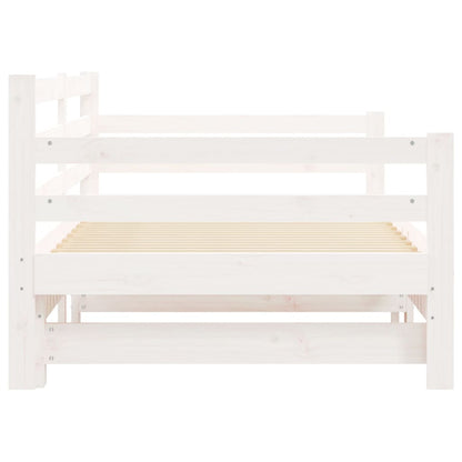 Slaapbank Met Onderschuifbed Massief Grenenhout 90 x 190 cm Wit