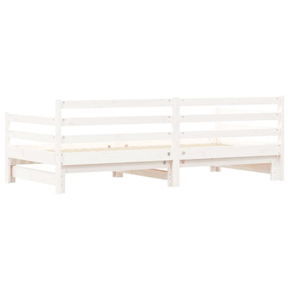 Slaapbank Met Onderschuifbed Massief Grenenhout 90 x 190 cm Wit