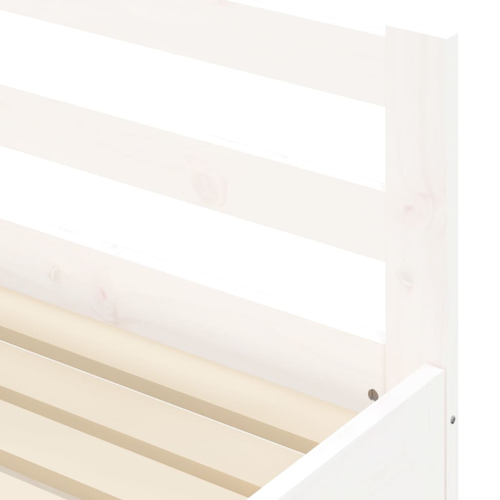 Slaapbank Met Onderschuifbed Massief Grenenhout 90 x 190 cm Wit
