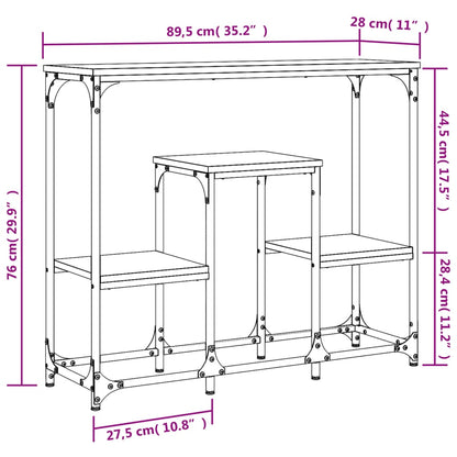 Wandtafel 89,5X28X76 Cm Bewerkt Hout Gerookt Eikenkleurig