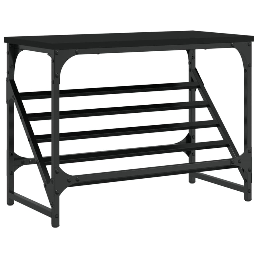 Schoenenrek 60X30X45 Cm Bewerkt Hout Zwart