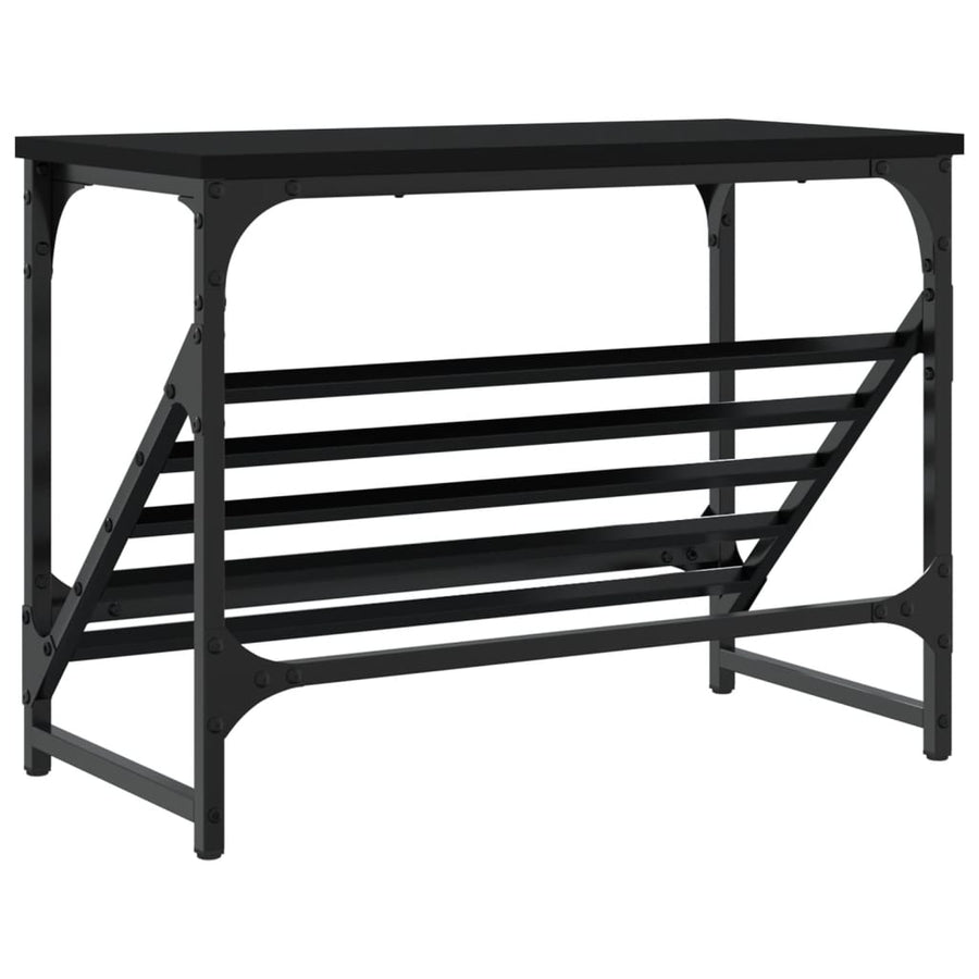 Schoenenrek 60X30X45 Cm Bewerkt Hout Zwart
