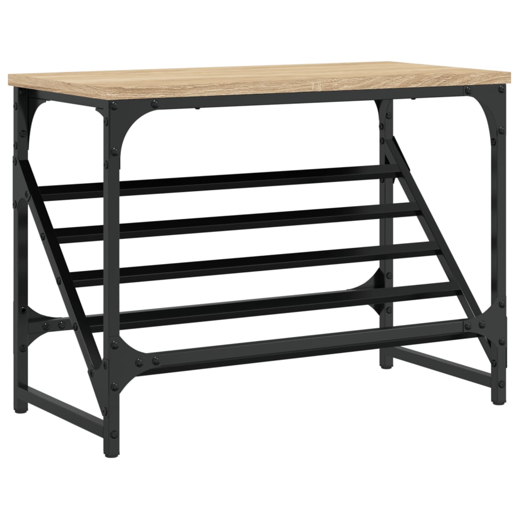 Schoenenrek Bewerkt Hout Kleurig 60 x 30 x 45 cm Sonoma eiken