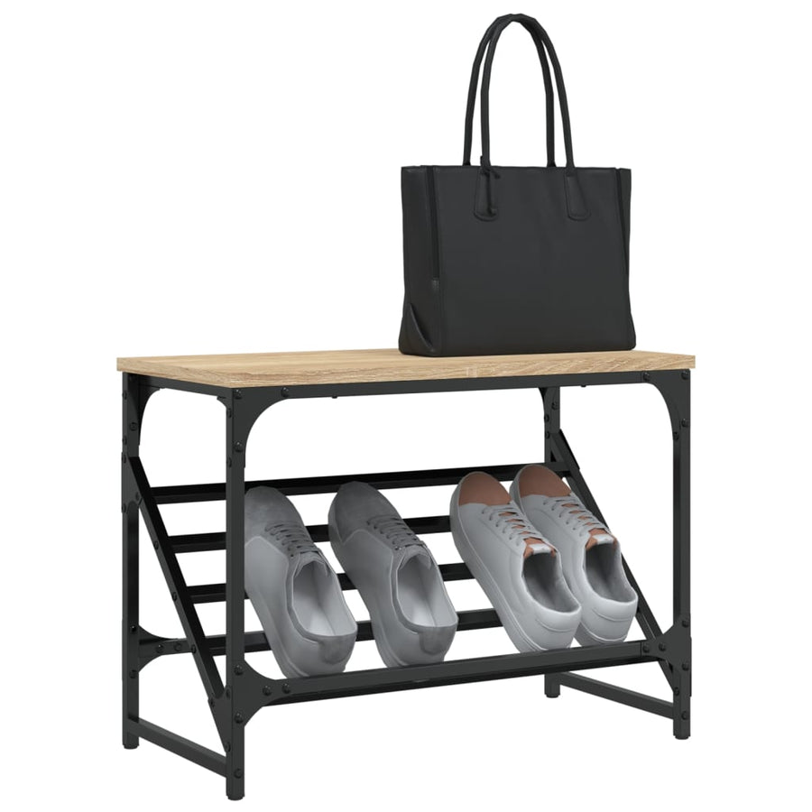 Schoenenrek Bewerkt Hout Kleurig 60 x 30 x 45 cm Sonoma eiken