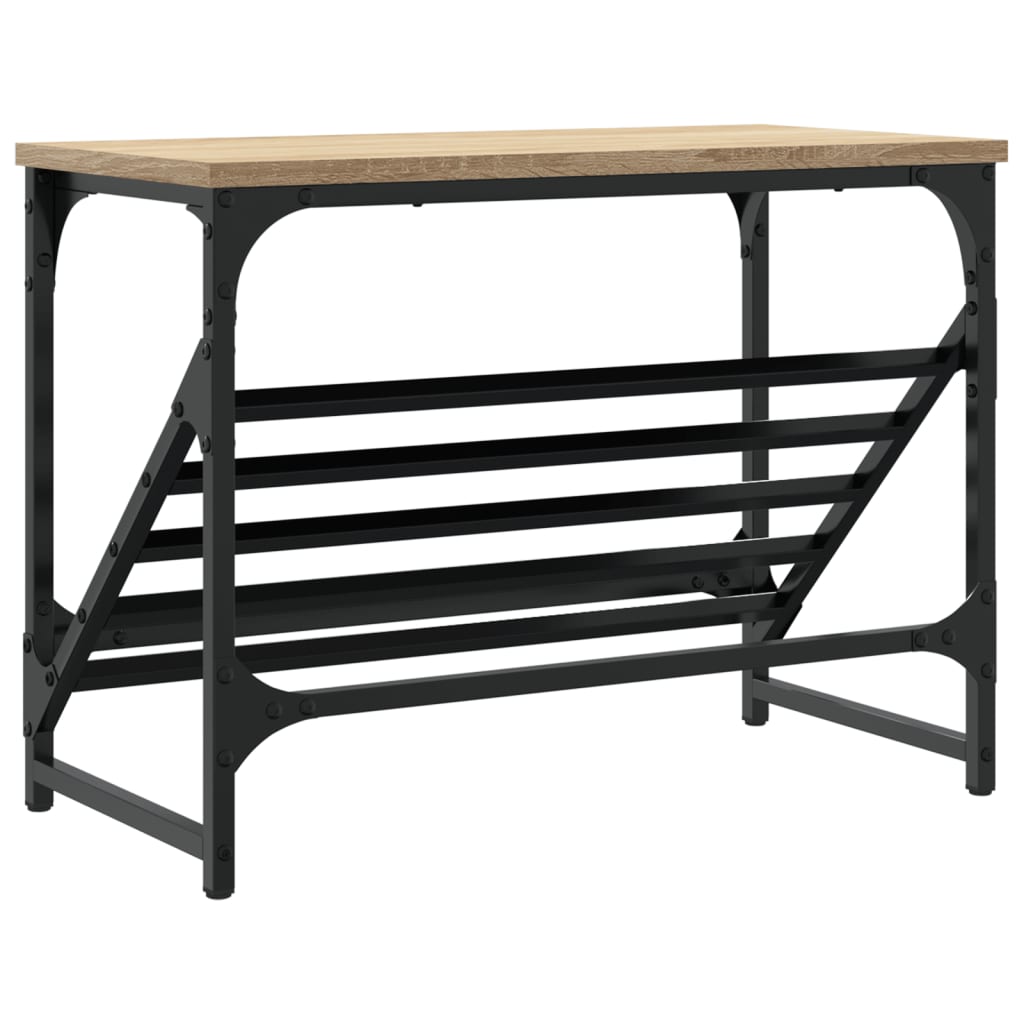Schoenenrek Bewerkt Hout Kleurig 60 x 30 x 45 cm Sonoma eiken