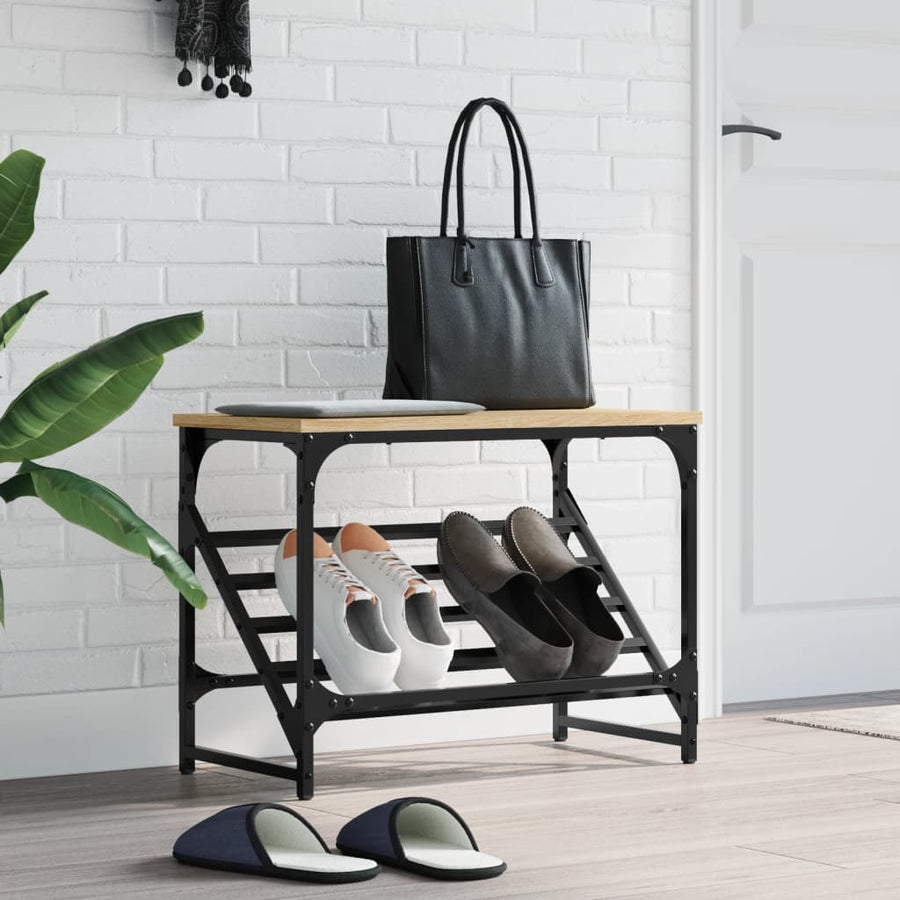 Schoenenrek Bewerkt Hout Kleurig 60 x 30 x 45 cm Sonoma eiken