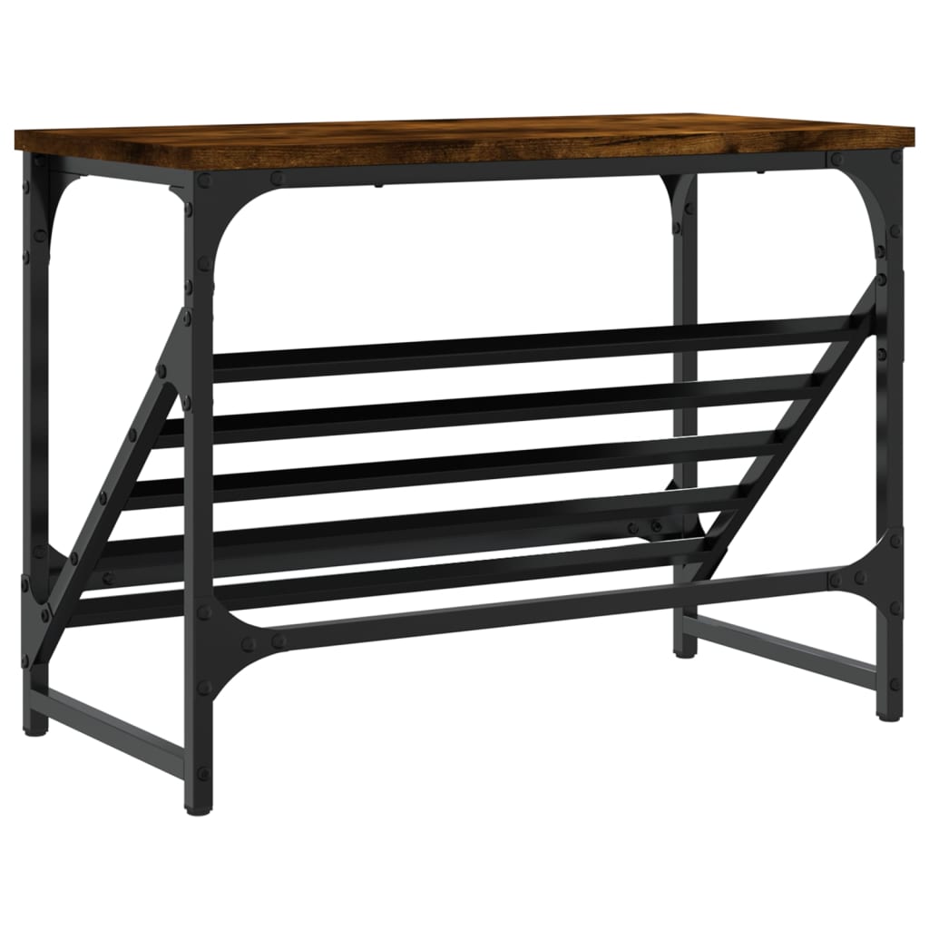 Schoenenrek 60X30X45 Cm Bewerkt Hout Gerookt Eikenkleurig