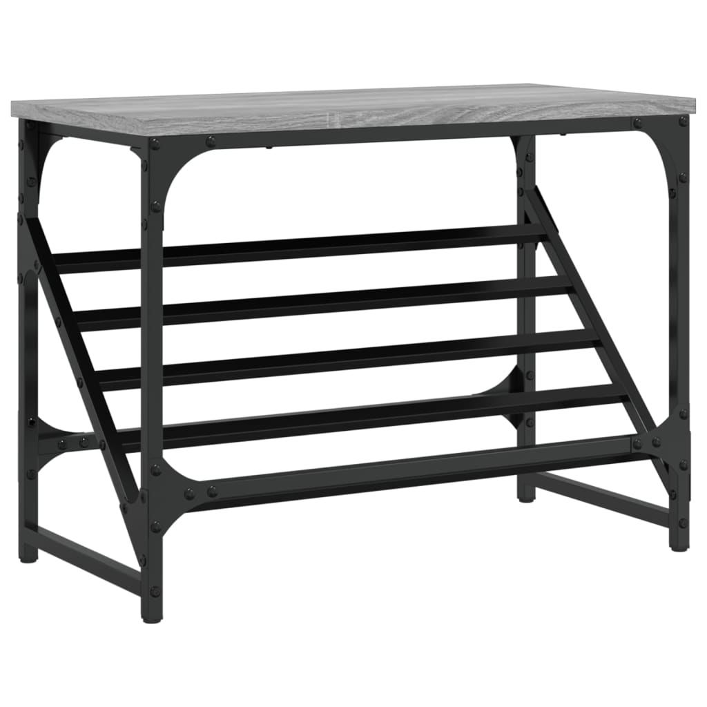 Schoenenrek Bewerkt Hout 60 x 30 x 45 cm Grijs sonoma